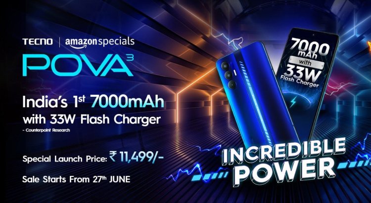 POVA 3 Smartphones: TECNO introduces the POVA 3 smartphone, features India's first 7000mAh battery with 33W fast charger