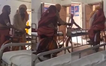 Rajasthan News: चोरी के डर से बीमार पत्नी को साइकिल पर बैठाकर इमरजेंसी वार्ड के अंदर तक ले गया बुजुर्ग, वीडियो वायरल
